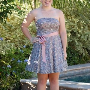 Strapless knee length dress